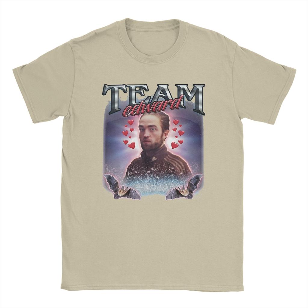 Men T-Shirt Team Edward Twilight Cursed Fan Collage 100% Cotton Tee Shirt Short Sleeve  T Shirt Round Neck Clothes Birthday Gift