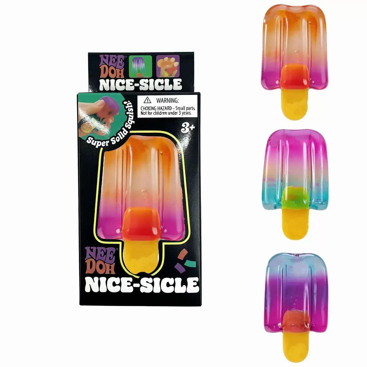 Schylling Needoh Cube Popsicle Ice Cream Maltose Water Drop Decompression Toy Rebound Pinch Music Boxed (large goods laid flat)
