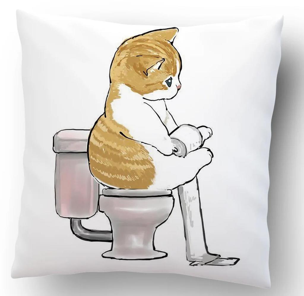 Cartoon Cat Decorative Pattern Pillowcase Office Living Room Home Pillowcase Car Ornaments