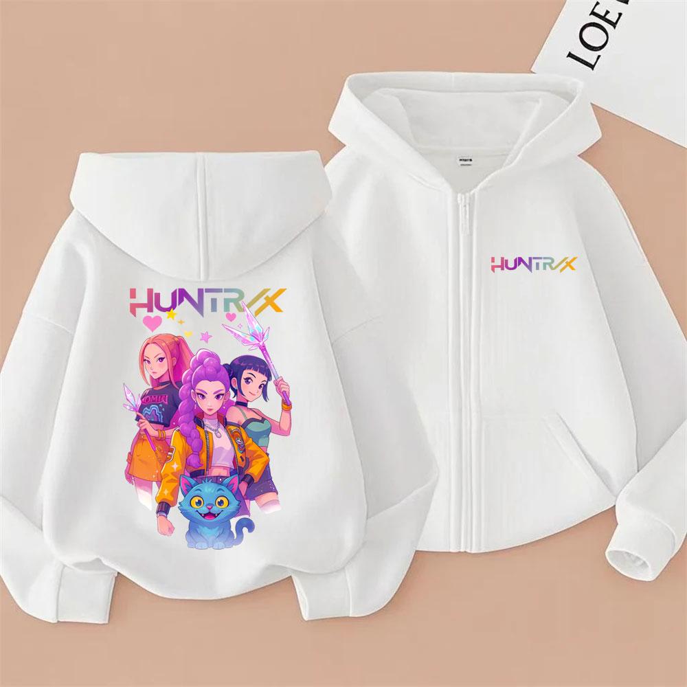 Kpop Dämonenjäger Rumi Mira Zoey Derpy Tiger Reißverschluss Hoodie Herren Damen Mode Oversized Streetwear Männlich Lässig Kapuzenpullover mit Reißverschluss