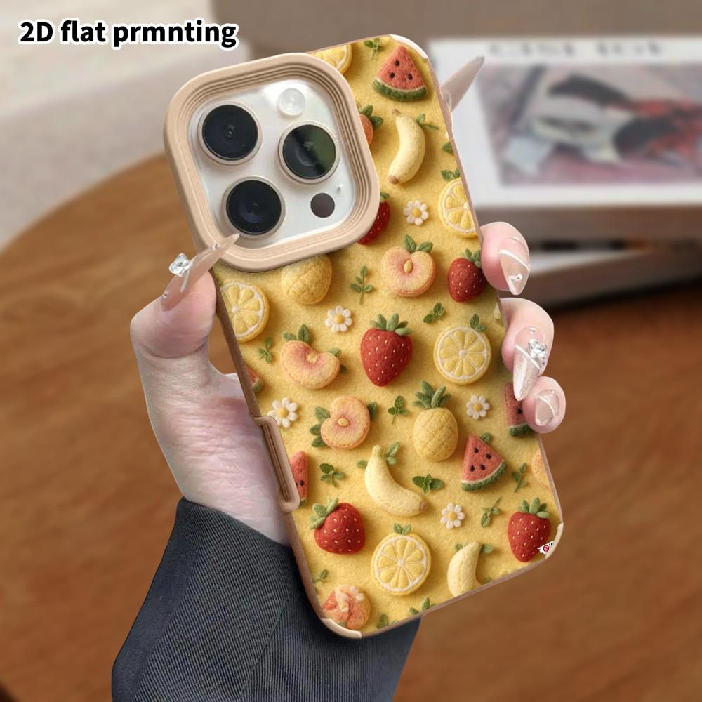 Phone Case: Lambskin 2D Flat Samsung Galaxy A34 A35 M05 M06 S20 S22 S21 FE Plus 5G Protective Case, Fruit Pattern, Christmas and Halloween Gifts