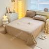 Newly Solid Color Soft Flannel Flat Sheet Winter Warm Home Bedding Bed Sheet for Single Double Bed Flat Bed Sheet Home Textile