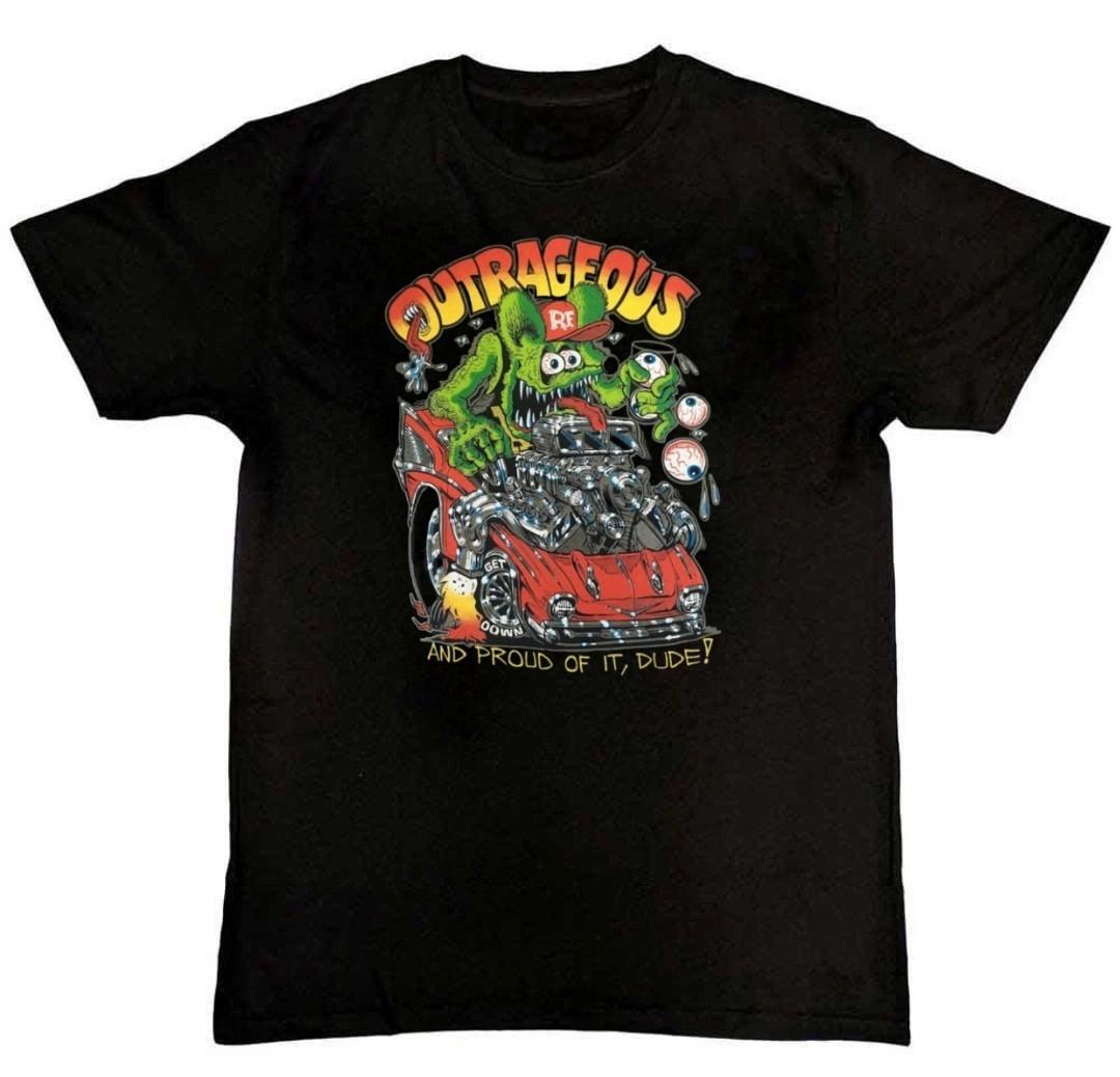Ed Roth Rat Fink Race Funny Graphic Print Mens T-Shirt M