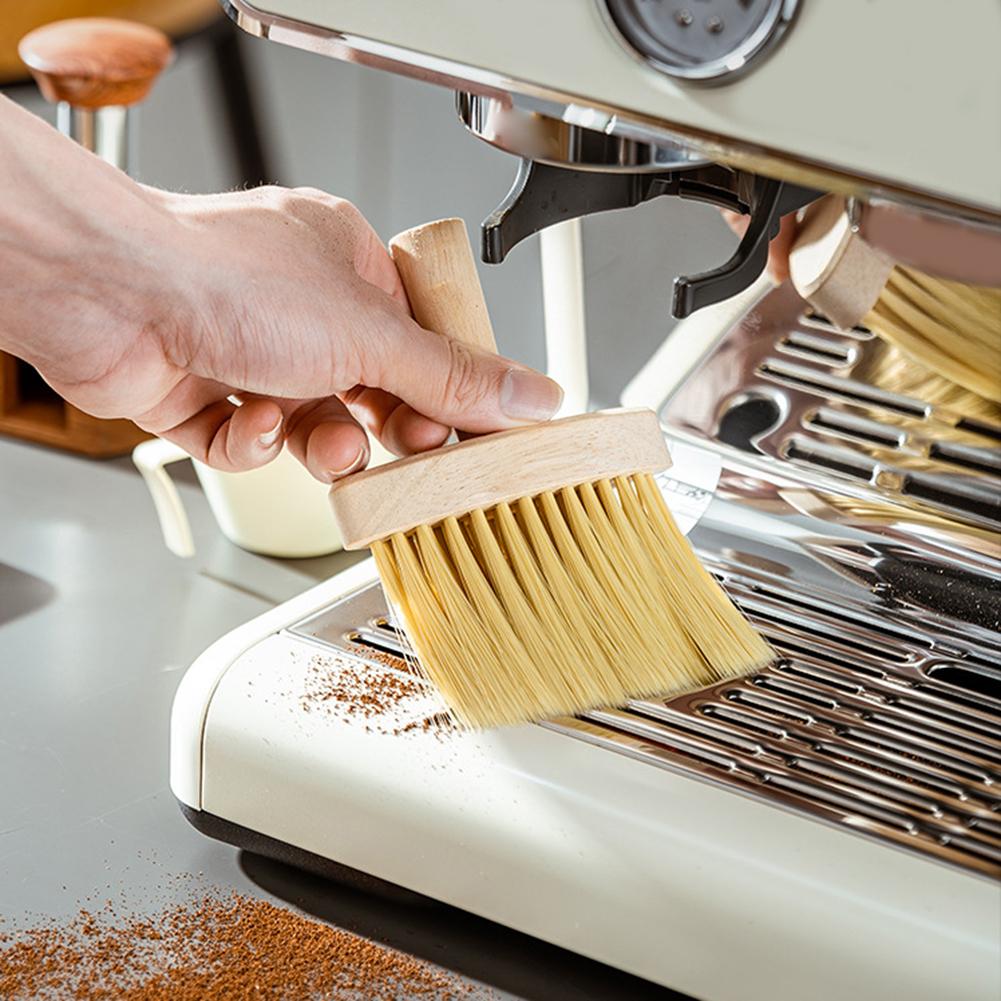 1pc Coffee Brush For Easy Cleanup Of Grounds & Messy Surfaces Premium Wooden Coffee Brush Home Countertop Cleaning Tools Parts