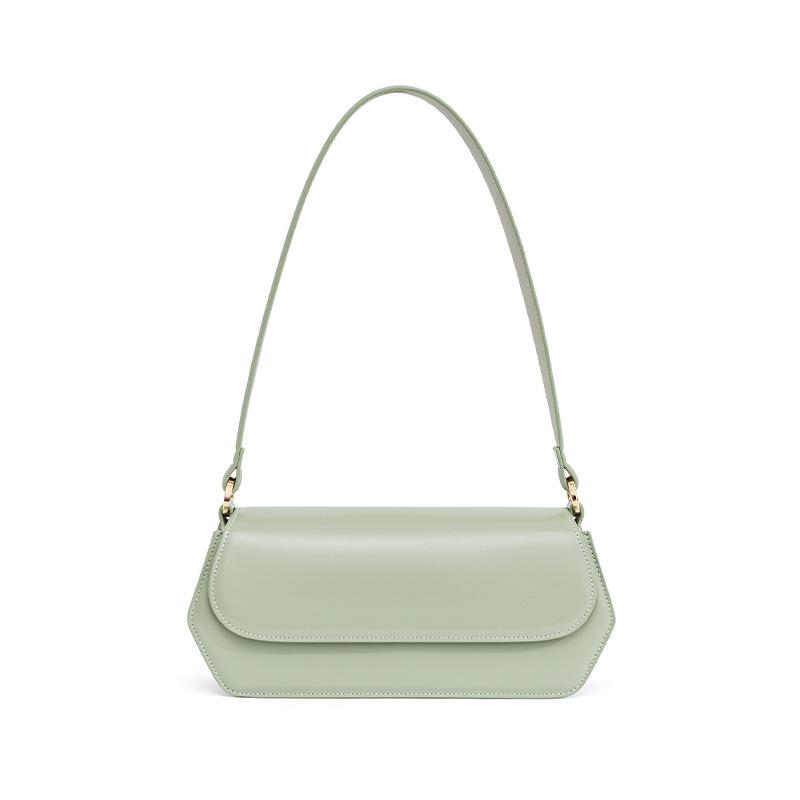 

Весенние женские сумки из коровьей кожи на одно плечо, ретро-сумка через подмышку, женская простая стильная ручная сумка (20cm<Max Length<30cm) зелёный