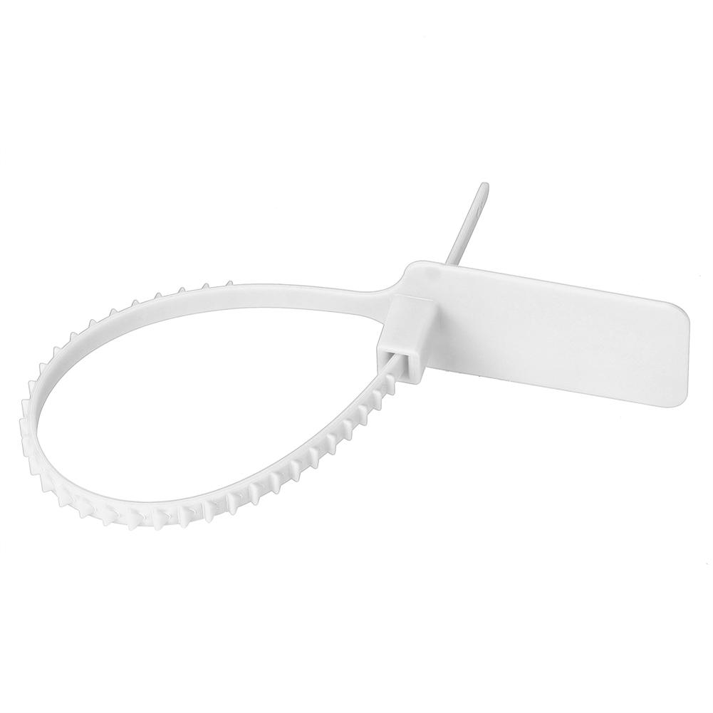 100pcs Anti Theft Disposable Label Cable Tie Identification Mark Signs Self Locking Ties(White )