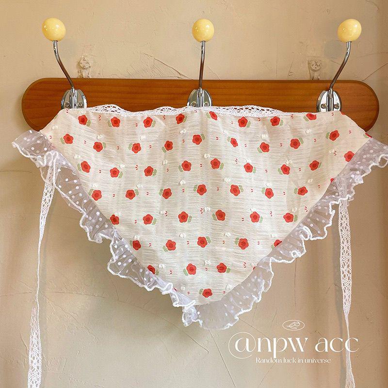 2026 Pastoral Style Lace Triangle Scarf Headband - Sweet Temperament Retro Plaid Ribbon Accessory.