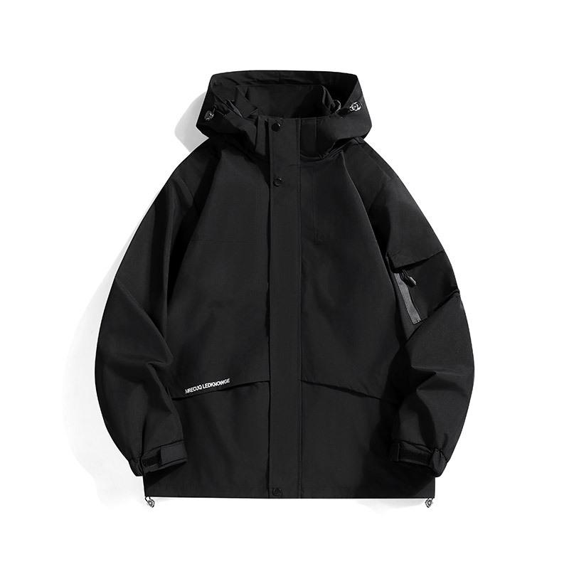 

Весенне-осенняя куртка штурмовика для активного отдыха Куртка для альпинизма с капюшоном Ветрозащитная водонепроницаемая куртка XXXXXL чёрный