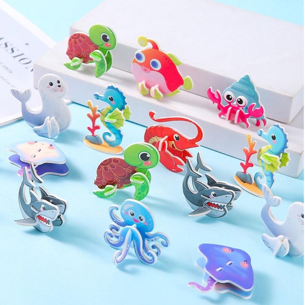 30pcs Paper Puzzle Model 3D Assembly Model New Jigsaw Puzzles  Kids