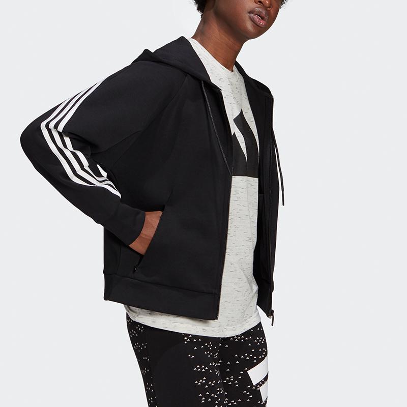 Adidas W Fi 3S Fz Hd Casual Sports Hoodie Women Jacket Black GL0339