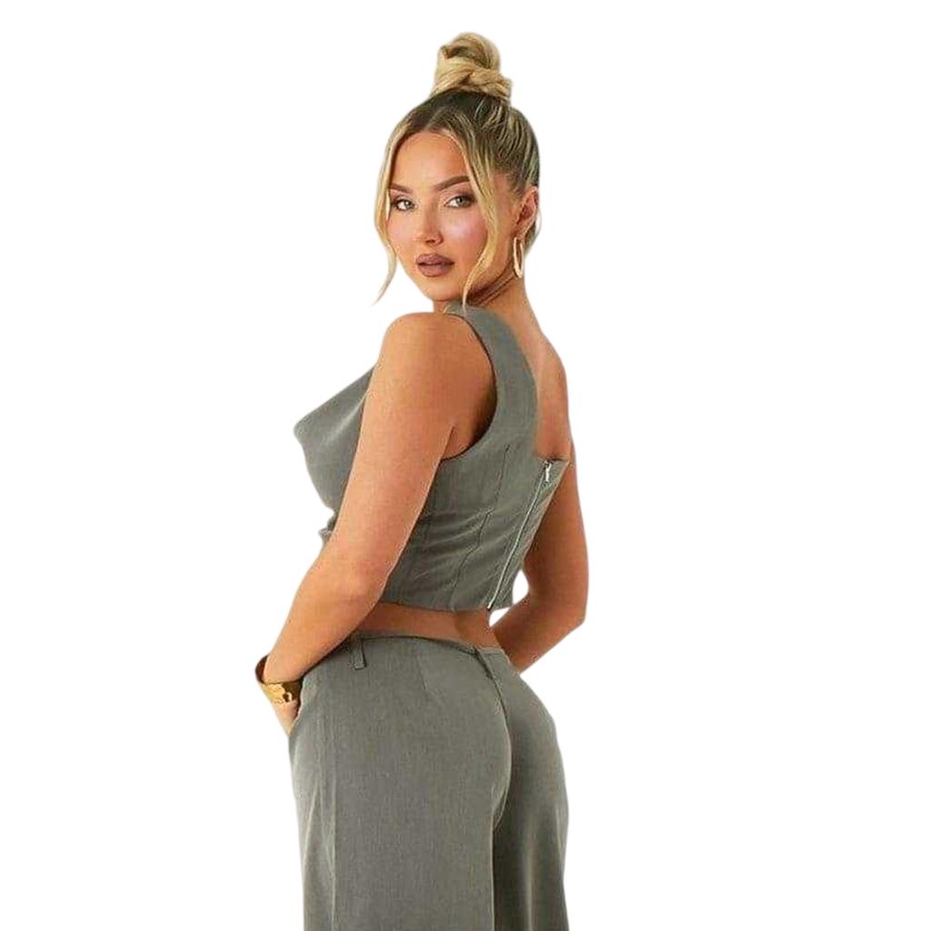 Missy Empire Womens/Ladies Asymmetric Cowl Neck Crop Top