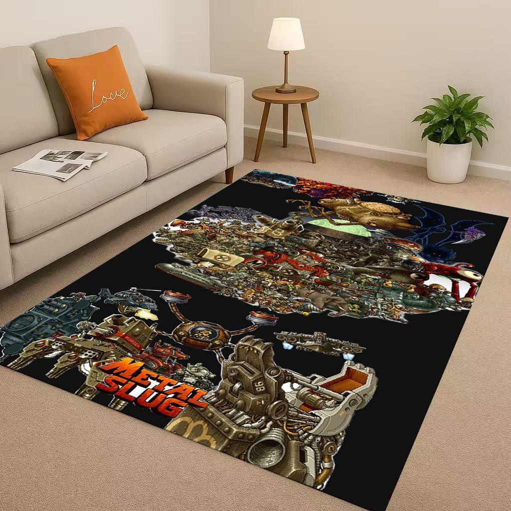 3D Classic Game Metal Slug Pixel Style Living Room Non Slip Area Rug Soft Carpet for Bedroom Playroom Sofa,Home Decor Doormat