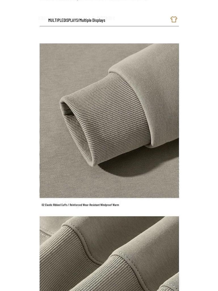 Men's Korean Style Year of the Horse Red Coral Fleece Hoodie, Thickened, Loose Fit, Pure Cotton, Round Neck, Autumn/Winter