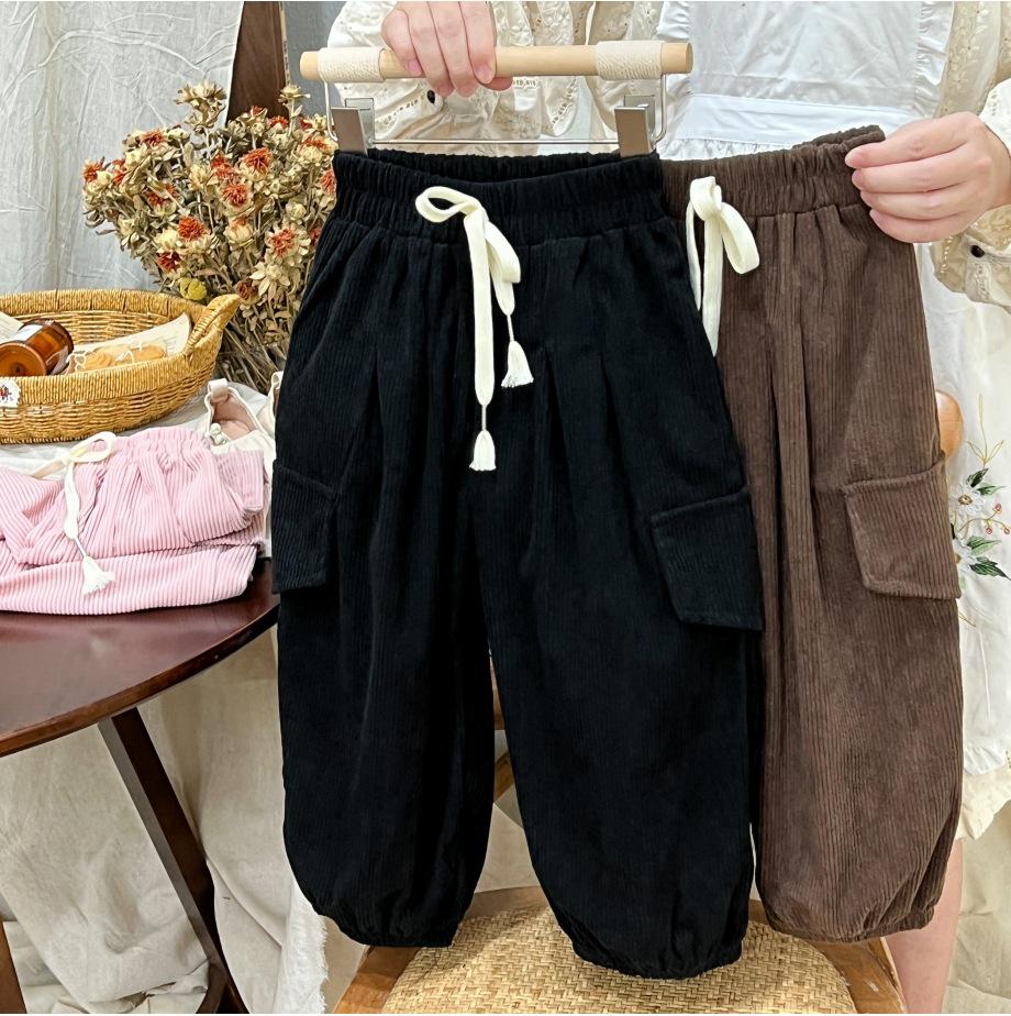 Autumn Korean Style Kids' Cargo Pants: Versatile, Casual, Long Pants for Boys and Girls