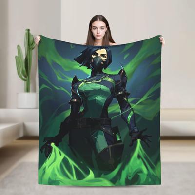 Valorant Viper Flannel Blanket Winter  Warm Soft Throw Blanket for Child Couch Bed Fashion Bedspread Sofa Bed Cover