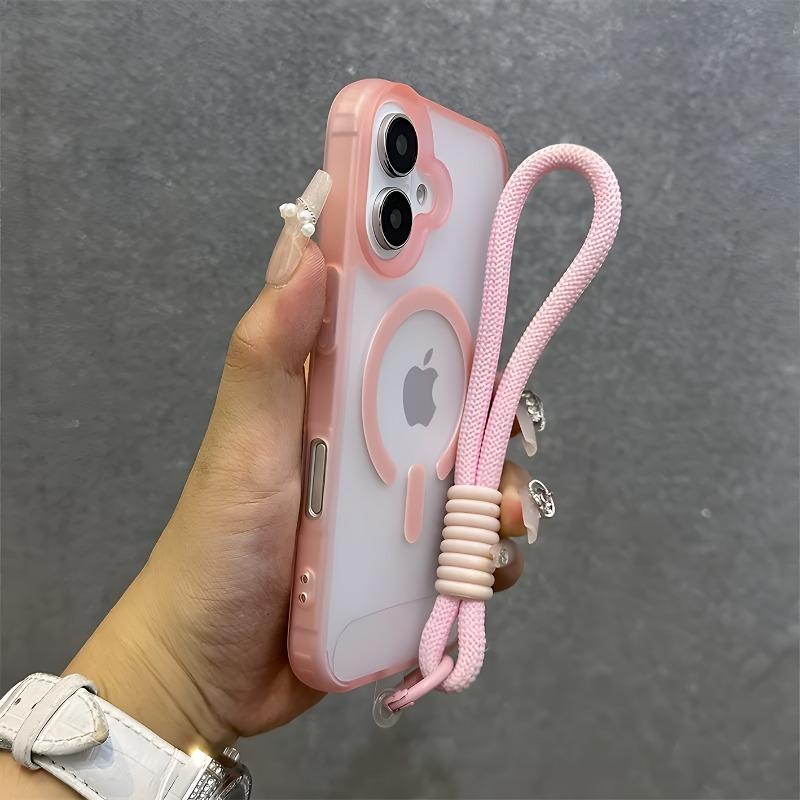 Luxusní magnetická šňůrka Průhledné pouzdro Pro iPhone 16 15 14 13 12 Pro Max 16 Plus Pro Magsafe Bezdrátové nabíjení Matný zadní kryt