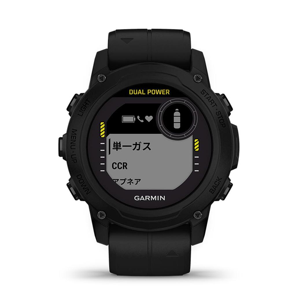 GARMIN Descent G1 Dual Power Dive Computer/Dive Watch, Solar Charging Model, Black [Official Japanese Product] [Snorkeling] [Diving] [Waterproof]