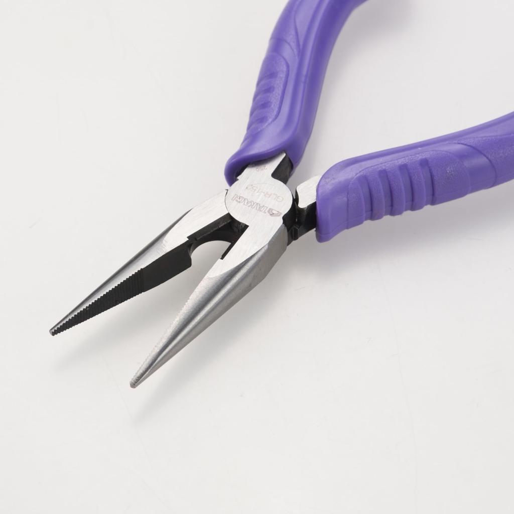 Takagi Lightweight Long Nose Made in with Drop Prevention Cord Attachment Precision Metal Cutting Tools Pliers, 150mm, GLR-150, Japan, Hole,