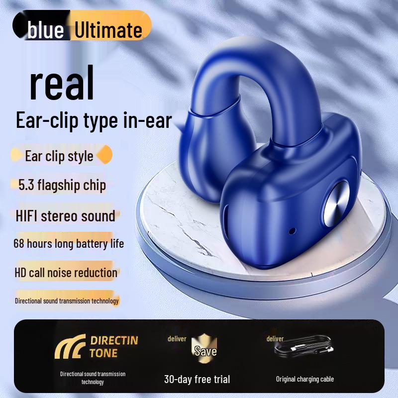 Mini Wireless Bluetooth Ear Clip: Sports Noise-Canceling Earphones with Long Battery Life