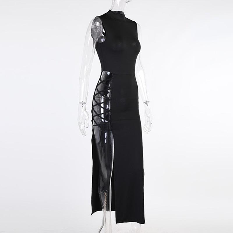 Y2K Spring/Summer Spicy Girl Sexy High Split Strap Dress for Women