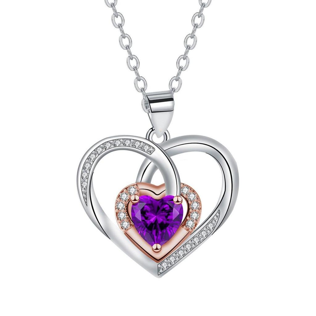 Love Cross Necklace Heart Diamond Pendant Jewelry