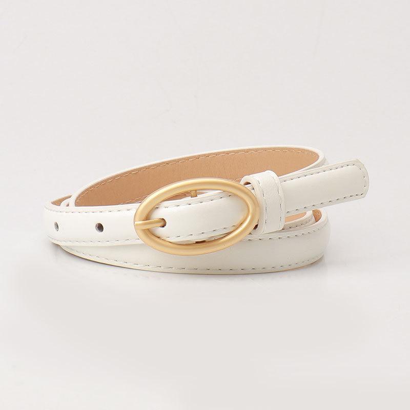 New Women's Belt Fashionable Versatile Candy Color Decorative Jeans Belt for Women Korean Style Oval Pin Buckle Thin Belt