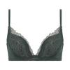 AMOSTYLE Charming Glamor Wireless Sparkling M010 Size D70 Bra, Ocean, (Green),
