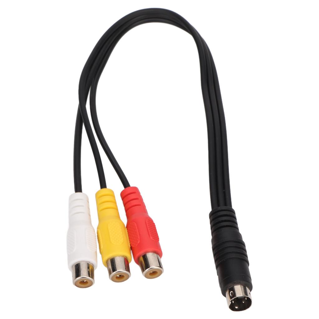 S Video 4 Pin Male to 3RCA Female Cable Double Shielding Red Yellow White Video Adapter Cable 1.0ft