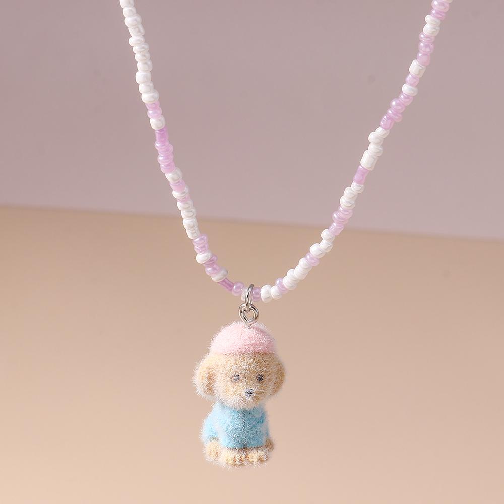 Cute Cartoon 3D Animal Puppy Dog Necklaces for Women Girls Handmade Beaded Necklace Pendants Kid s Jewelry Gifts