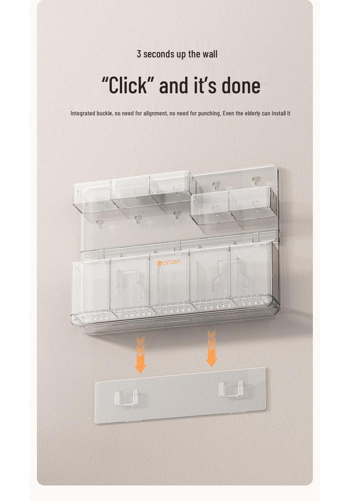 Transparent Wall-Mounted Holder: Organizer for Straws, Chopsticks, Pens, Remote Controls, and More