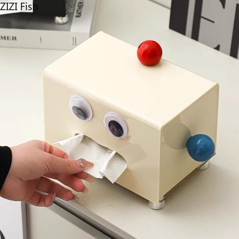 Cute Doll Tissue Box Creative Dining Table Plastic Tissue Box Kitchen Wet Wipes Tissue Dispenser Nordic Home Decoration Art