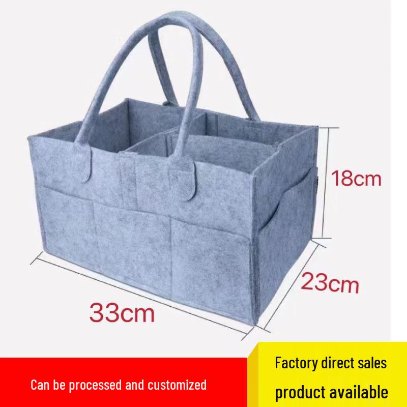 New Mom & Baby Felt Diaper Travel Bag - Portable Storage for Outings серый
