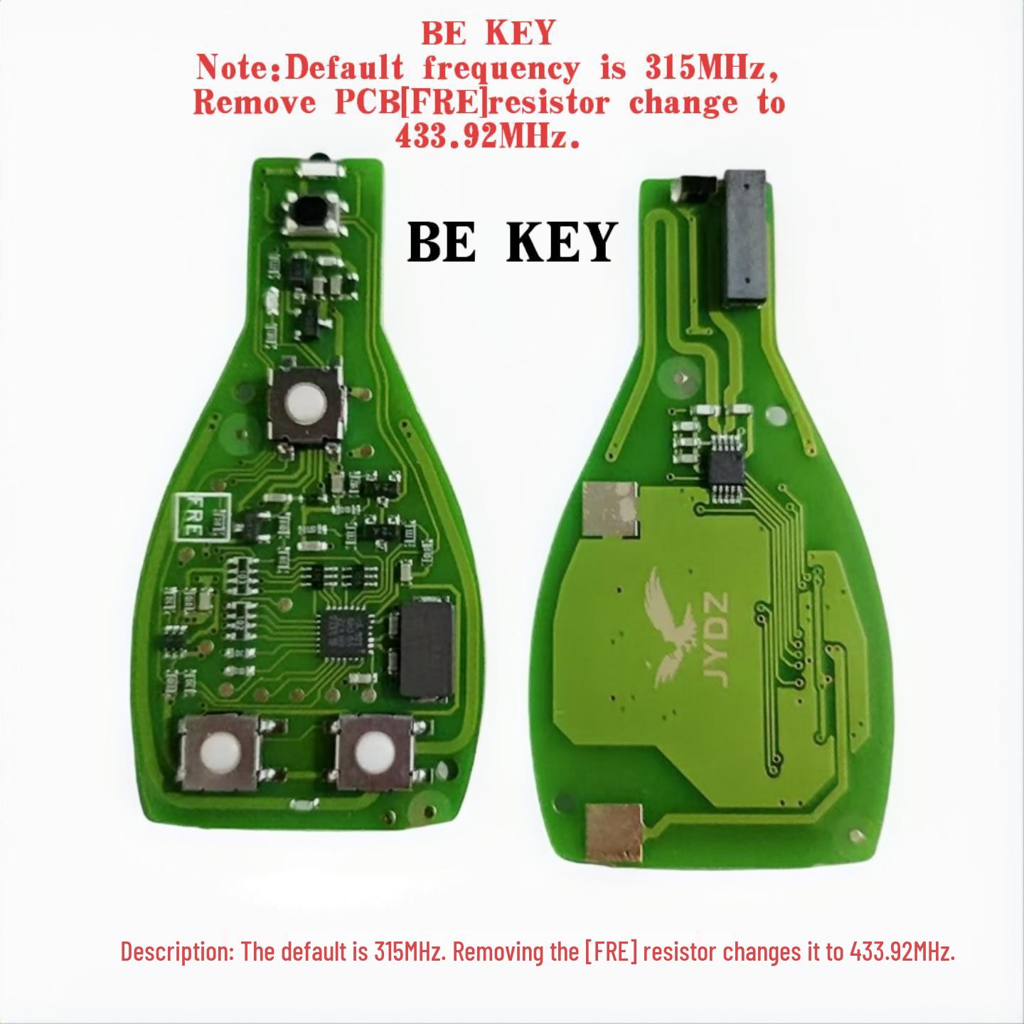 

JYDZ Compatible Mercedes BGA Smart Key & Switchable Frequency Remote Control Key 15x13 темно-зеленого