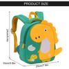 Panegy Toddler Backpack, Cartoon Dinosaur, Mini School Bag/Kindergarten Bag, 24x20x10cm, Green