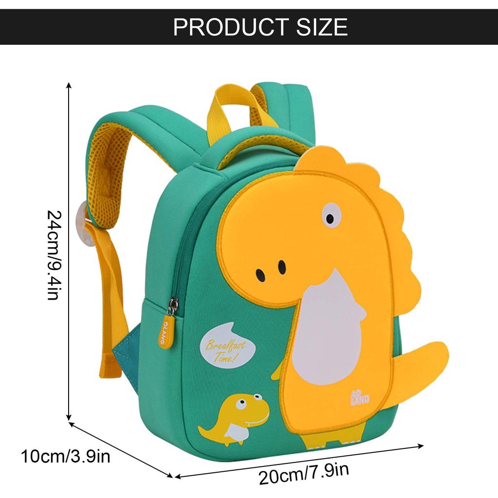 Panegy Toddler Backpack, Cartoon Dinosaur, Mini School Bag/Kindergarten Bag, 24x20x10cm, Green