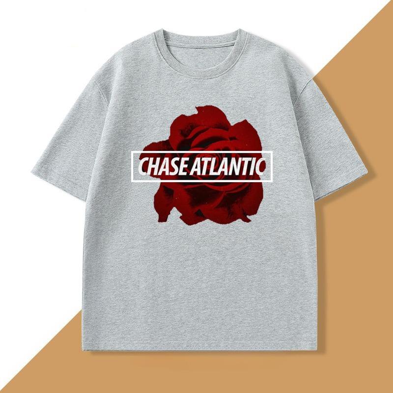 Chase Atlantic Flower T Shirt Cotton Short Sleeve Tshirt for Unisex WOMEN Tee Clothes Loose Casual Streetwear Oversized Top