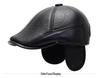 Men's Korean Style Winter Baseball Cap - Faux Leather with Ear Protection for Middle-Aged and Elderly