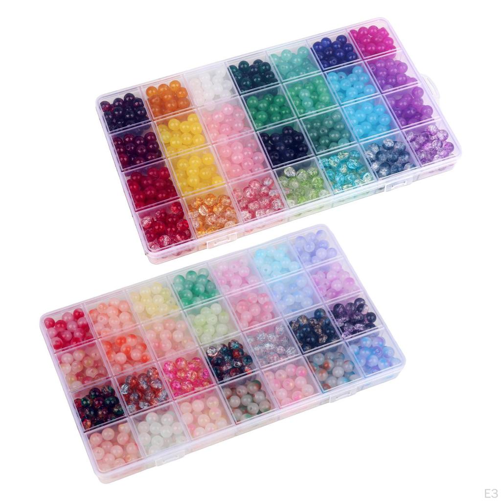 8mm Glass Beads for Jewelry Making DIY Crafts Lightweight Beaded Handicraft Portable Fashion