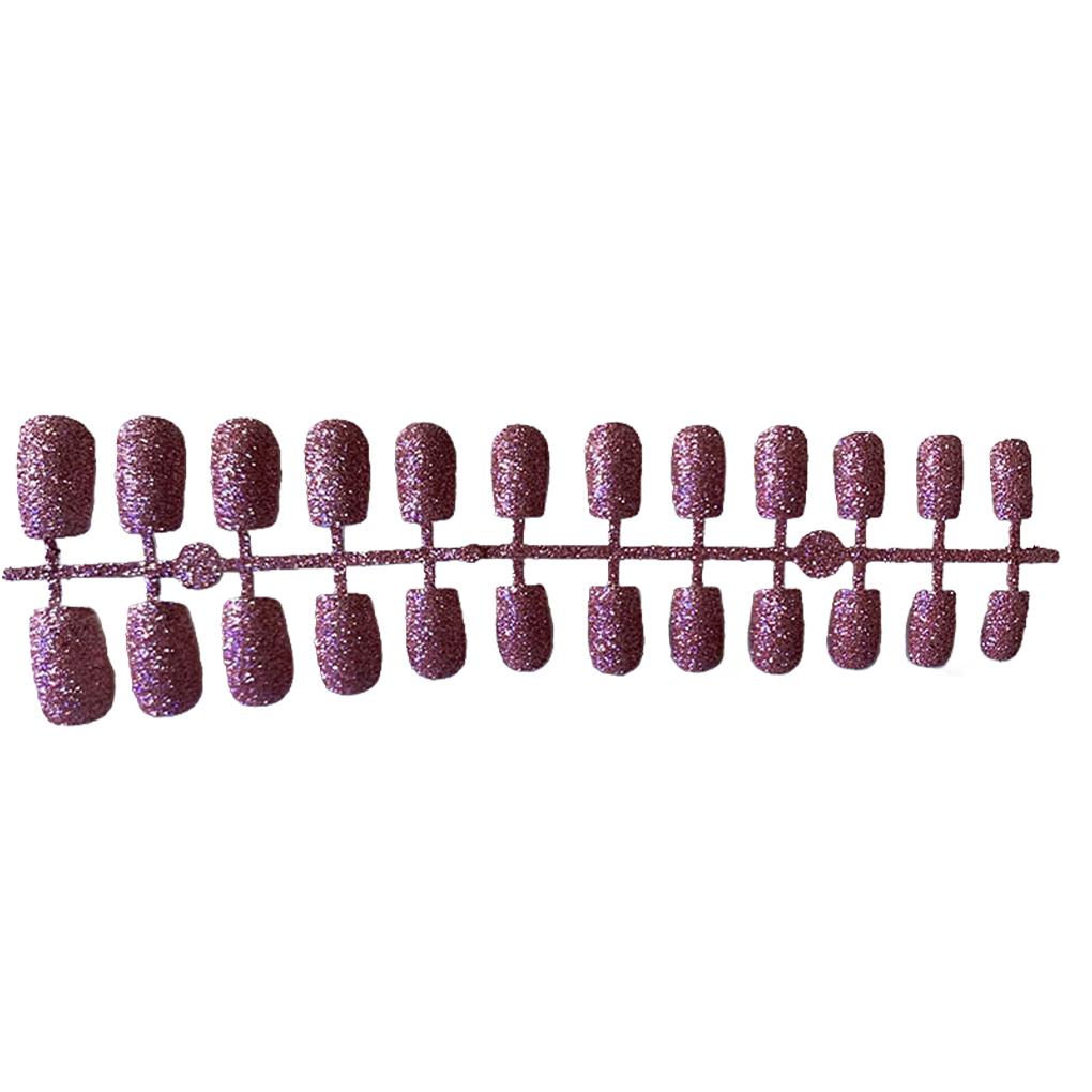 24 Pieces False Nails Square Pattern Press on Flat-end Artificial Nail Tips Elegant Full Wrapping Manicure Decoration