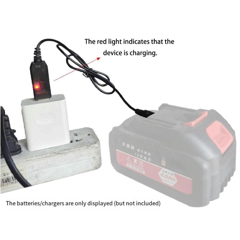 USB zu DC21V Adapterkabel 5V zu 21V Konvertierungs-Boost-Kabel zum Laden von 21V Batteriesystemen Hochwertige Kunststoffkonstruktion