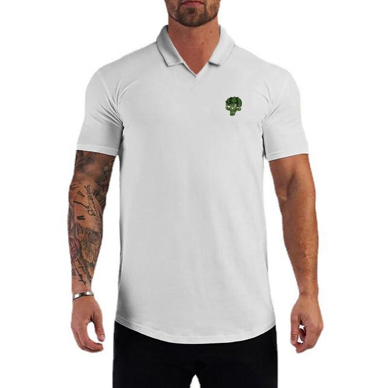 Do The Work  Muscleguys Fashion Slim Fit Breathable Mens Lapel Summer Thin Casual Printed Cotton Streetwear Korean Polo Shirt