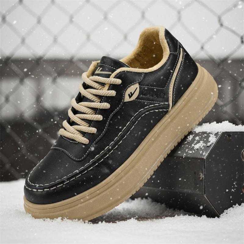 Warrior Retro Fleece Casual Commuting Comfortable Versatile Non-Slip Wear-Resistant Support Low-Top Skate Shoes Men Sneaker Black WXP(WZ)-242506M
