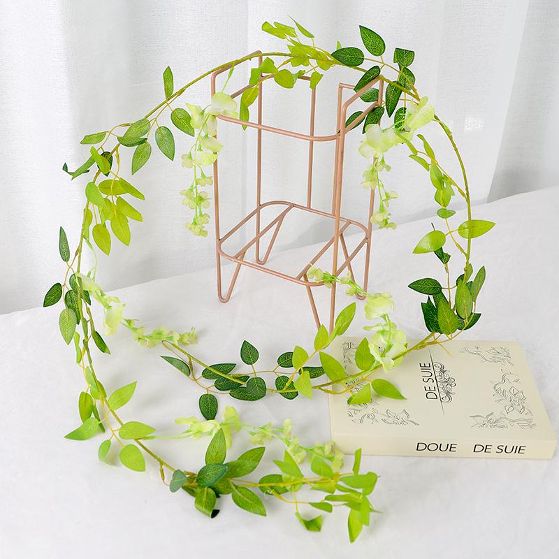 1.9M Artificial Wisteria Flowers Garland Vine Silk Hanging Flower for Home Garden Outdoor Ceremony Wedding Arch Floral Decor