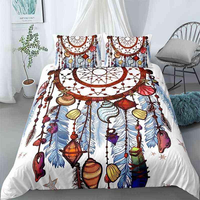 Dreamcatcher Duvet Cover Set King Size Boho Dream Catcher Bedding Set Microfiber Bohemian Style Comforter Cover For Girls Women