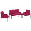 3 Piece Sofa Set In Burgundy 115 X 56 X 80 Cm Plywood