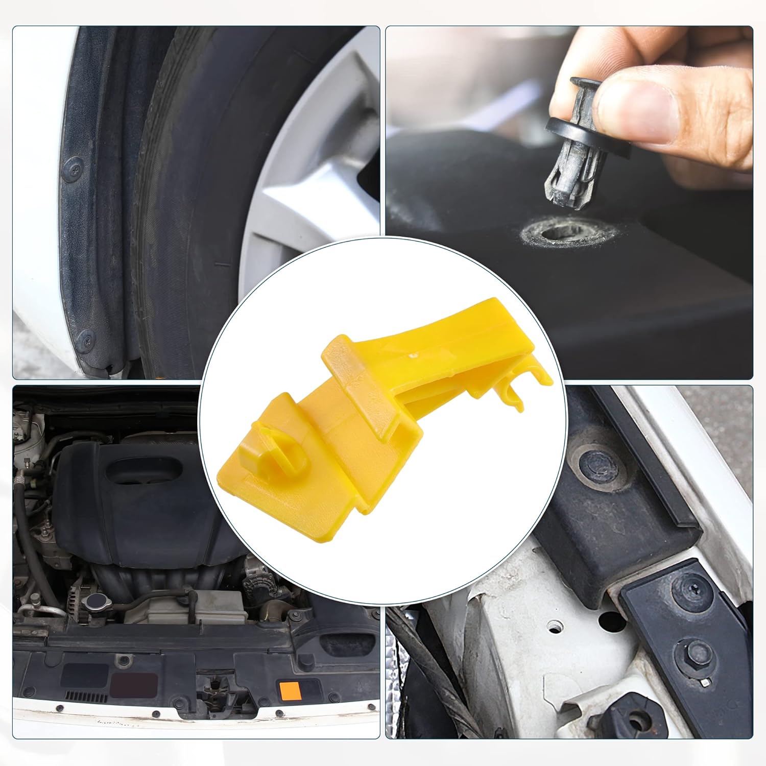 ACROPIX Hood Prop Rod Clip Retainer Fit for Ford Fiesta EcoSport No.8A6116828AC/8A6Z16828B - Pack of 1 Yellow