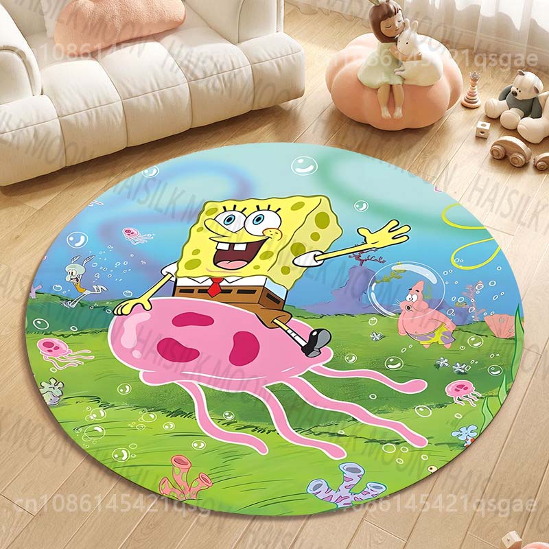 Multiple Styles Pokemon Bulbasaur Cartoon Print Round Rugs Carpet for Living Room Bedroom Kids Room Bath Chair Mat Home Decor