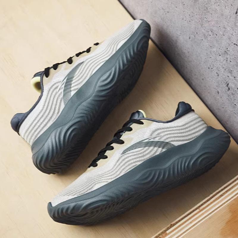 Anta Cushioning Slip Resistant Cushioning Slip Resistant Low top Training Shoes Men's Gray Green Black 112457718S-2