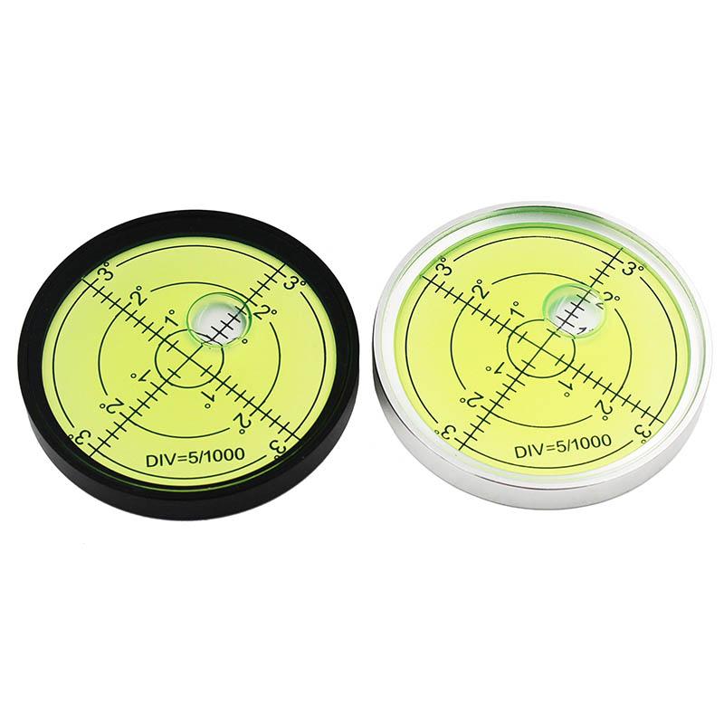 Nivelă metalică rotundă universală ultra-subțire cu bule, instrument orizontal cu mărgele de apă, linie de imprimare internă Dia60 H7.5mm 1PCS