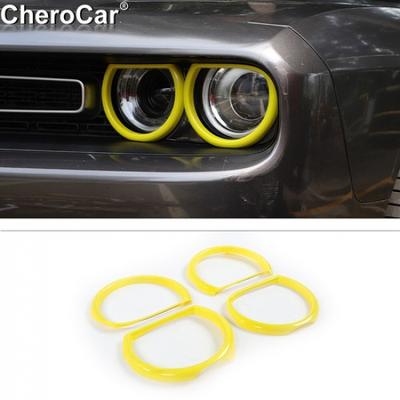 Vorderlicht Lampenabdeckung Zierleiste Außen Dekor Für Dodge Challenger 15+ Gelb